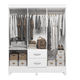 thumbnail image 3 of Ropero Clóset Bertolini Movyli Mueble de Madera MDP Armable para Colgar Ropa 6 Puertas 2 Cajones Color Blanco, 3 of 4