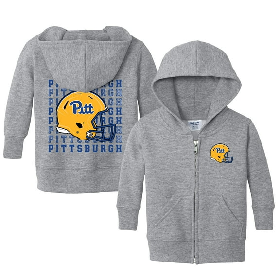Infant Chad & Jake Heather Gray Pitt Panthers Retro Full-Zip Hoodie