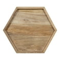 thumbnail image 5 of Kate and Laurel Kashvi Modern Hexagon Side Table, 17 x 15 x 20, Natural Wood and Black, Decorative Geometric Farmhouse End Table with Tripod Legs and Two Tone Finish, 5 of 7