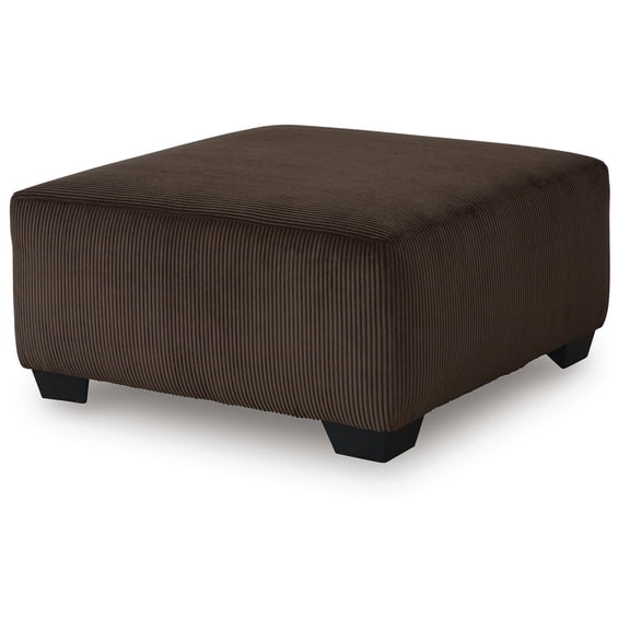 Signature Design by Ashley Firescrest Oversized Accent Ottoman, Corded Polyester Upholstery, Chocolate