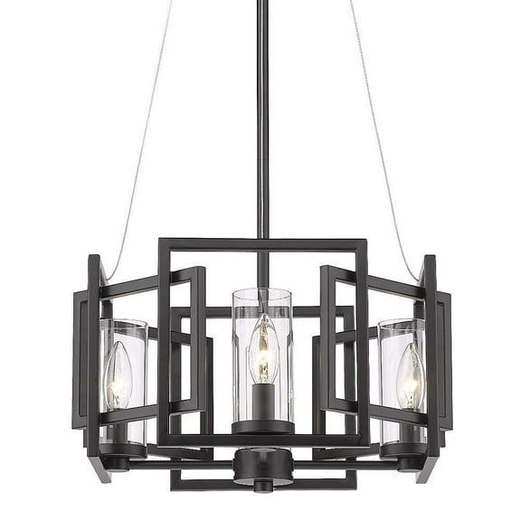 4 Light Pendant-16.38 inches Tall and 16 inches Wide-Matte Black Finish Bailey Street Home 170-Bel-4611250