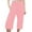 Pink, variant on Summer Pants for Women Imitation And Linen Solid Color Elastic Waist Casual Pants Sports Capri Flax Waist Pocket Jean Women Rhinestone Leather Jacket Work for Ladies with Bow Belt Beach Khaki 2XL