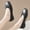 Black, variant on YOUYEDIAN Loafers for Women Fashion Knit Mesh Slip On Versatile Square Toe Low Heel Flats Casual Bowtie Deco Breathable Dress Shoes