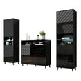 thumbnail image 1 of Paris Set SB-BK-BK Modern Wall Unit Entertainment Center - Black, 1 of 4