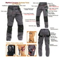 thumbnail image 6 of Skylinewears Men Utility Work Pants Cordura Safety Trouser Cargo Knee Reinforced Heavy Duty Pants Gray W34-L30, 6 of 6