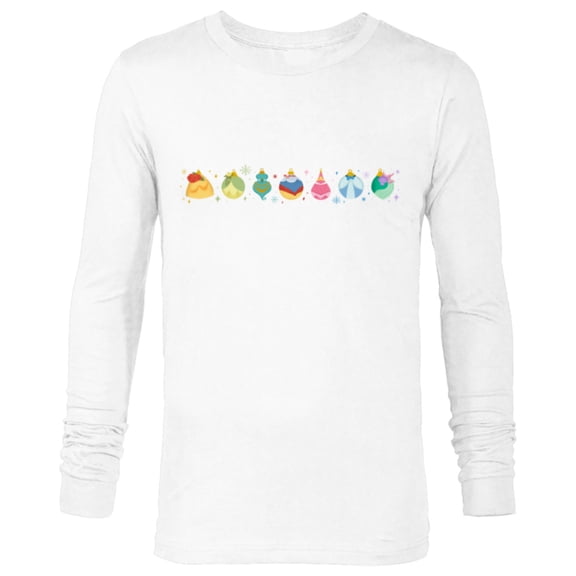 Disney Princess Holiday Enchanted Christmas Ornaments - Long Sleeve T-Shirt for Men - Customized-White