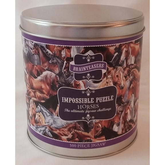 Impossible Puzzle - Horses 500 Piece Puzzle in Gift-Giving Tin