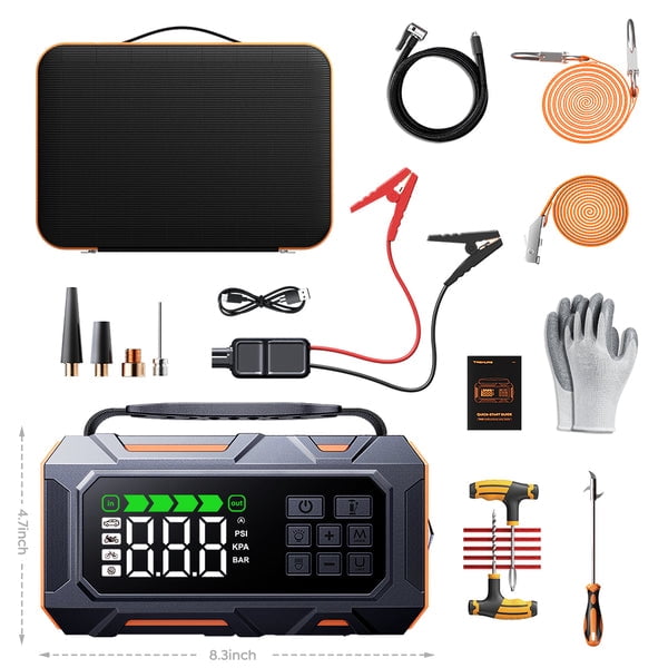 BUTURE 8000A Car Jump Starter with Air Compressor 160PSI Force Start for All Gas and 14L Diesel, Complete Accessory Kit