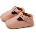 thumbnail image 3 of Baby Girls Mary Jane Flats Shoes with Non-Slip Soft Sole Toddler First Walkers Newborn Princess Dress Shoes 12-18 Months Infant B-pink, 3 of 6