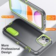 thumbnail image 5 of for iPhone 11 Case with Kickstand, [10FT Military Drop Protection] Rugged Heavy Duty Hard PC+Soft Silicone Rubber Bumper Hybrid Triple-Layer Case for iPhone 11 - 6.1", Gray, 5 of 6