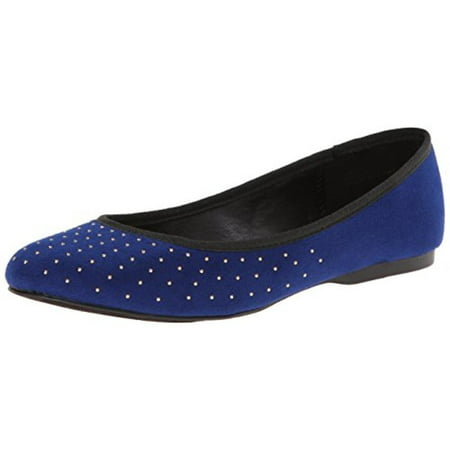 Wild Pair  Womens Morton Faux Suede Studded Flats
