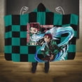 thumbnail image 2 of Kamado Tanjiro Haori Demon Slayer Couverture à Capuche Style Anime Ts04, 2 of 5