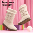 thumbnail image 5 of BURUDANI Girls Mid-Calf Winter Snow Boots Faux-Fur Lined Cold-Weather Shoes, 5 of 5