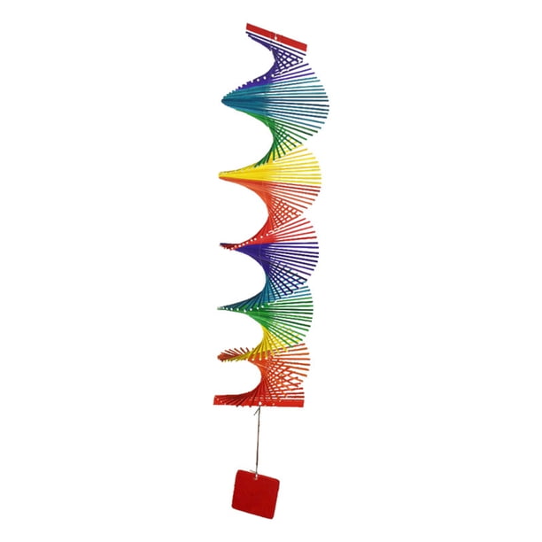 FLhrweasw Rainbow 3D Wind Spinner - Carillón viento bambú para jardín (M)