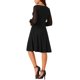 thumbnail image 3 of Vestido casual de longitud a la rodilla con cuello cuadrado y mangas largas de puntos suizos INSPIRE CHIC para mujer, con bolsillos, talla XL, color negro, 3 of 5