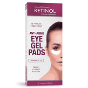 Retinol Anti-Aging Gel Eye Pads with Vitamin A, De-Puffing Skincare Treatment, 10 Pairs