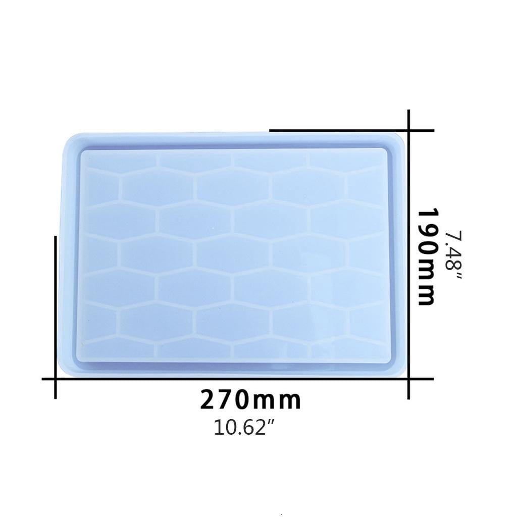 Osdhezcn Honeycomb Rectangle Tray Epoxy Resin Mold Serving Board Fruit Snack Plate Silicone Mould DIY Crafts Jewelry Holder Mold