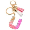 thumbnail image 2 of Key Chain Translucent Alphabet Pendant Shell Decor Letter Initial Pendant Keychain with Tassels for Women, 2 of 8