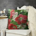 thumbnail image 2 of Throw Pillow Covers  Red Geranium Flower Print Pillow Covers Decorative Square Pillowcases Soft Cozy Cushion Cases for Couch Sofa Bed Bedroom Living Room, 2 of 5