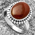 thumbnail image 2 of Natural Red Moss Agate 925 Sterling Silver Ring s.9 Jewelry R-1071 SDR174560, 2 of 5