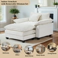 thumbnail image 4 of Gexpusm 40" Chenille Accent Chair with Ottoman - Ultra-Comfy Single Sofa Chair for Living Room, Bedroom & Apartment, Beige, Ideal for Reading and Relaxing, 4 of 7