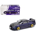 thumbnail image 1 of Skyline GT-R (R33) RHD (Propulsion à Droite) Violet Minuit Métallique avec Capot en Carbone Modèle Réduit 1/64 par Pop Race, 1 of 6