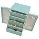 thumbnail image 4 of Caja organizadora de pendientes, caja de almacenamiento de joyas, joyero femenino de cuero, joyero de cuero, instalación sin esfuerzo, 4 of 8