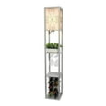 thumbnail image 4 of Simple Designs Floor Lamp Etagere Organizer Storage Shelf and Wine Rack with Linen Shade, 4 of 8