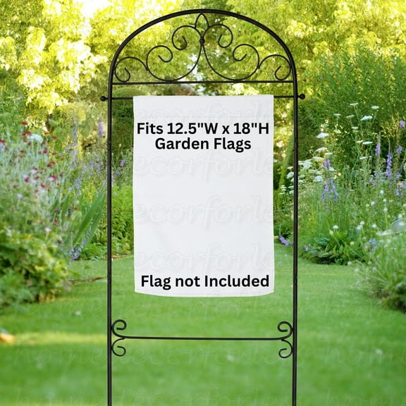 Premium Garden Flag Stand Holder for 12.5"W x 18"H Garden Flags, Iron 36"H