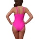 thumbnail image 3 of INSPIRAR CHIC Conjunto de Monokini de Color Bloque para Mujeres, 1 Pieza, Con Anillo en O, Lazo Lateral, Traje de Baño, Talla X-Large, Rosa Rojo Pink, 3 of 5