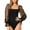 Black, variant on GHSOHS Polka Dots Sheer Mesh Square Neck Long Sleeve Bodysuits for Women Elegant Puff Sleeved Thong Jumpsuit Shapewear Leotard
