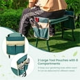 thumbnail image 4 of Pemberly Row Tabouret de Jardin Pliable Banc de Jardinage Robuste avec 2 Pochettes Vert, 4 of 8
