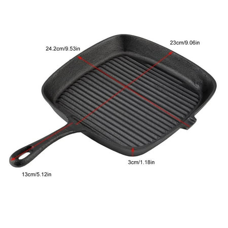 Ejoyous Cast Iron Steak Frying Pan Food Meals Gas Induction Cooker Cooking Pot Kitchen Cookware, Cooking Pan, (Best Way To Cook Steak Indoors Cast Iron)
