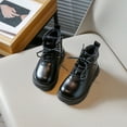thumbnail image 6 of Otqutp Baby Breathable Boots Fashion Spring and Autumn Children Boots Boys and Girls Ankle Boots Thick Bottom Non Slip High Top Lace-Up Comfortable Warm(Black,3.5-4 Years), 6 of 9
