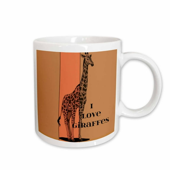 3drose, I Love Giraffes - Cute Animals - Fun Art, 11oz Mug