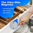 thumbnail image 5 of Door Lock Stick, No-Drill Magnetic Sliding Door Catch, Ultra-Thin Strong Magnet Door Lock Strip for Cabinet and Closet, Black and Silver, 1-Pack, 5 of 8