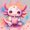 Pink Blue White, variant on Erosebridal Kawaii Axolotl Twin Quilt Set,Cherry Blossom Stars Print Twin Coverlet Set For Girls,2-Piece
