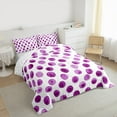 thumbnail image 3 of Manfei Circle Ciecular Pattern Bedding Comforter Set,Ink Polka Dot Twin Comforter Sets,White Purple Bedding Set For Teens,Ultra Soft Home Decor Reversible,2 Pieces, 3 of 8