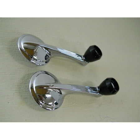 1964 Chevy - (2) 1949 - 1964 Chevy Car Chrome Door Window Crank Handles / Black Knobs