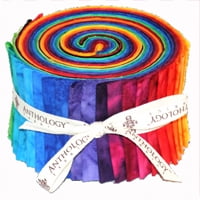 Jelly Roll - Batiks BeColourful by Jacqueline de Jonge Rainbow Handcrafted Batiks 2.5" Strips Roll-Up Bundle Quilter's Cotton Fabric Precuts (BC212-01) M493.38