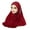 Dark Red, variant on Women Flower Tassel Hijab Scarf Turban Head Hair Wrap Long Soft Shawl Scarves
