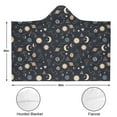 thumbnail image 3 of Wearable Blanket,Dark Blue Sun Moon Cloud Star Pattern Hooded Wearable Sherpa Blanket for Adults & Teens,Winter Poncho Shawl Wrap Cape Thick Warm,60"x80", 3 of 5