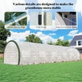 thumbnail image 3 of Jocisland 36x10x7 FT Large Walk-in Tunnel Greenhouses for Outdoors with Watering System 2 Zipper Doors, Heavy Duty Greenhouse Upgraded Galvanized Steel Frame 12 Windows, Green/White, 3 of 8