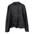 thumbnail image 3 of Women's Faux Suede Slim Fit Jacket – Versatile Autumn Winter Zip Up Coat in Sizes S-XXL, Chic Button Detail Outerwear for Casual Daily Work, 3 of 4
