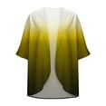 thumbnail image 5 of Sakmal Coats for Women Plus Size Cover-Up Lightweight Yellow Long Sleeve Sleeve Flowy Chiffon Gradient Cardigan Jackets for Women, 5 of 5