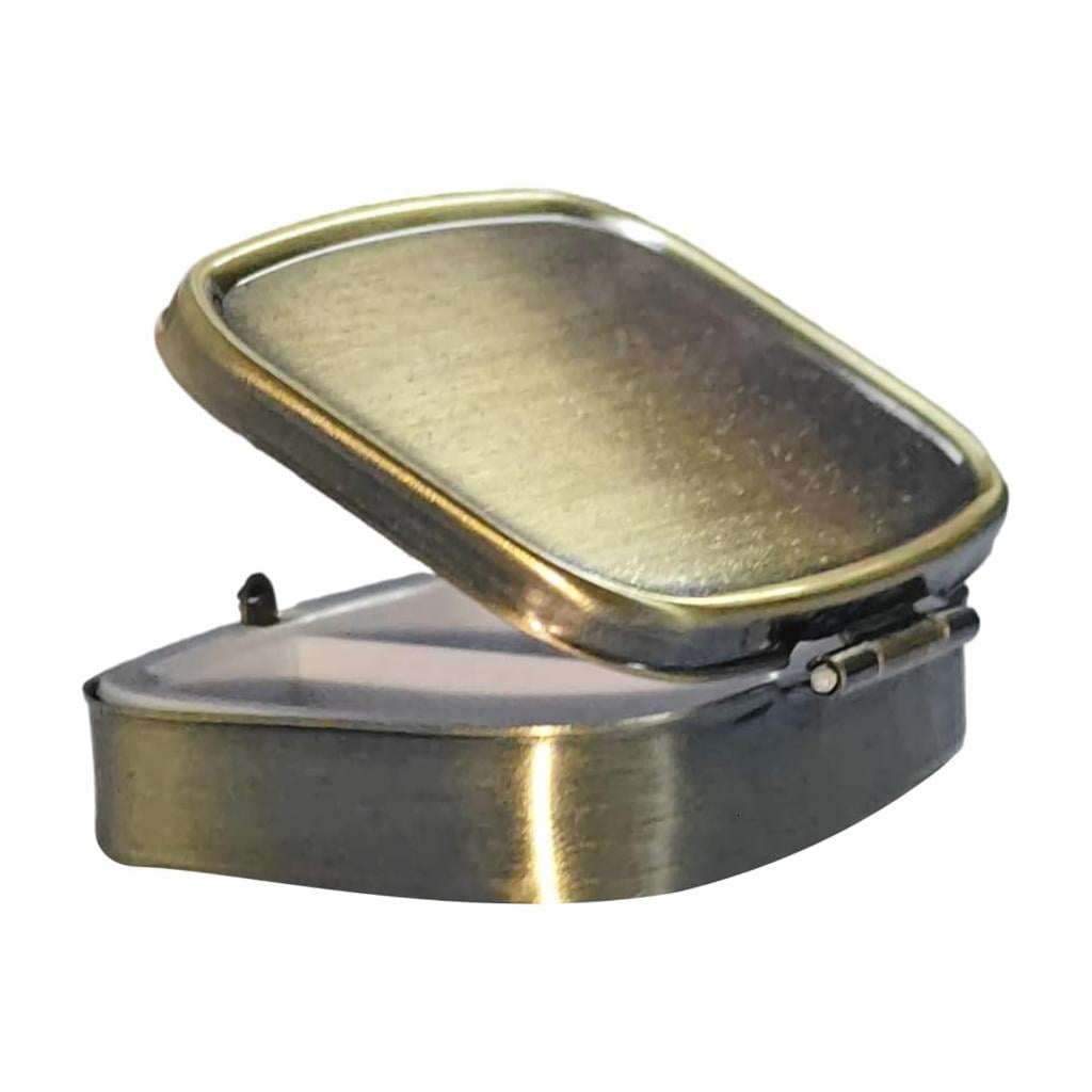 HannLk Metal Pills Organizers Portable Decorative Storage Case for Jewelry Vitamins