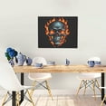 thumbnail image 5 of Logiee Flame Metal Skull Print Canvas Wall Art ,Art Poster,Canvas Decorative Picture,Decor Wall Pictures for Living Room Bedroom Bathroom,Ready to Hang, 5 of 6