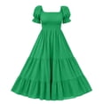thumbnail image 7 of NTACZA Dresses for Women Sundress Tiered Hem Casual Maxi Short Sleeve Scoop Neck Ruched Waist A-Line Beach Size L, 7 of 7
