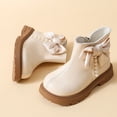 thumbnail image 6 of BRGZLK Kids Girls Princess Dress Boots 2026 Fashion Cute Pearl Bowknot Non-Slip Booties Casual Comfortable Outdoor Ankle Boots with Zipper, Birthday Wedding Shoes Beige 10-10.5 Years, 6 of 9