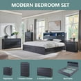 thumbnail image 7 of wow97e Modern 8 Drawers Dresser for Bedroom, 55" Wide Wood Chest of Drawers w/Curved Profile Design, for Bedroom, Living Room, Black, 7 of 7